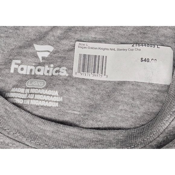 Vegas Golden Knights NHL Hockey 2023 Stanley Cup Champs Grey T-Shirt Sizes M & L - Picture 3 of 4